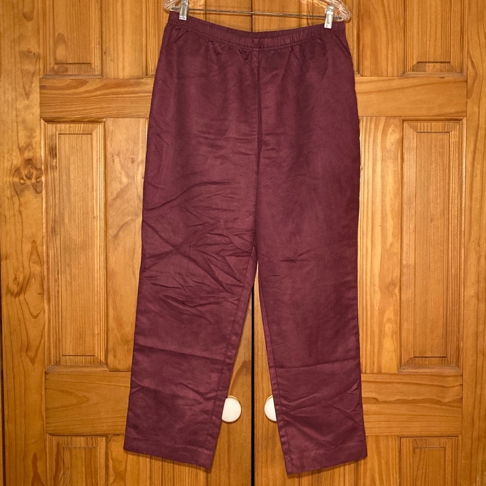 NWOT Blair Vintage 90s Pull On Pants Elastic Waist Red Size LP Large Petite